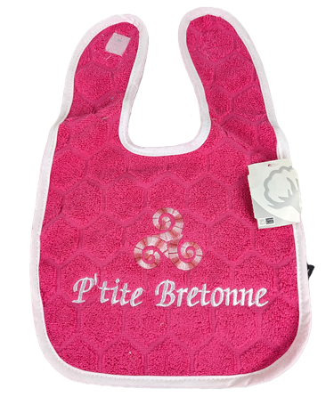 Bavoir rose P'tite Bretonne