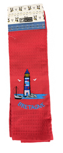 Torchon rouge phare Breton