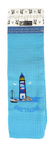 Torchon turquoise phare Breton