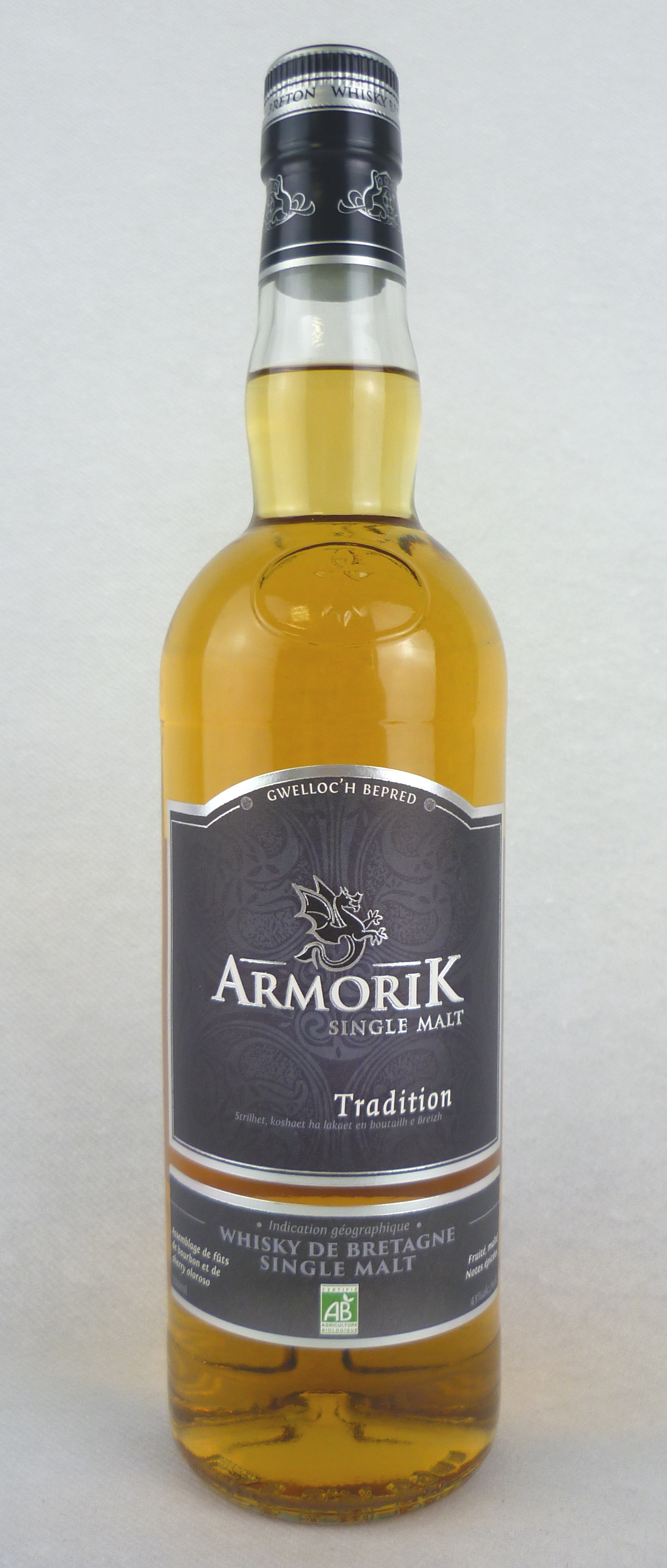 Whisky single malt breton ARMORIK : la bouteille de 70cL à Prix